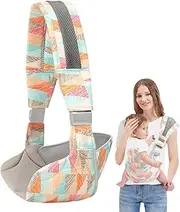 Filvczt Baby Carrier | 1 Shoulder Toddler Carrier - Adjustable Baby Carrier Sling, Ergonomic Baby Hip Seat Carrier with Adjustable Patterned Strap for 20 Kg Baby