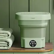 Portable Washing Machine,Mini Washer 8L Upgraded with Spin Basket,Small Clothes Folding Washing Machine of Underwear, Baby and Small Clothes,Suitable for Home Apartments Dormitories,Green