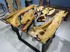Buy Handmade Square Epoxy Coffee Table – Clear Resin Modern Art Furniture