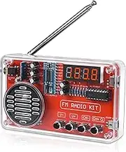 ICSTATION Portable FM Radio Kit, Soldering Project Radio FM 87-108MHz with Headphone Jack Soldering Practice Kit with LED Display Automatic Station Search for High School STEM Education Creative Gift