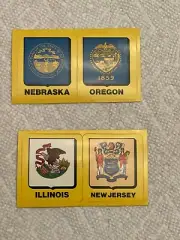 Post Cereal Premiums State Flag Stickers Gag Inc. Kelloggs NE OR IL NJ