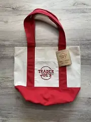 Trader Joe’s Mini Canvas Tote Bag Brand New - Red
