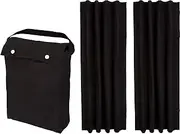 Amazon Basics Portable Window Blackout Curtain Shade with Suction Cups for Travel, Kids, and Baby Nursery - 1.27 x 1.98 M, Black - 2-Pack
