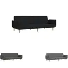 2-Seater Sofa Bed with Two Pillows Settee Couch Living Room Fabric vidaXL