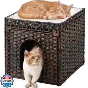SETVSON Cat Beds for Indoor Cats Extra Large Double Cat Cave Pet Cube, Handwo