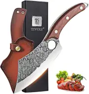 TIVOLI Meat Cleaver Knife, Hand Forged Full Tang Butcher knife for Meat Cutti...