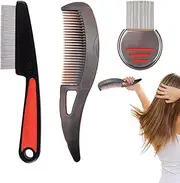 Scalp Scrubber, Portable Lice Comb, Ergonomic Head Massager, Deep Cleansing Brush, Soft Silicone Bristles Compact Size, Hair and Scalp Care for Home, Travel,17.5 cm Stainless Steel