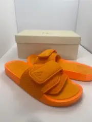 Adidas Human Race Chancletas Slides 10 Mens Orange Pharrell Williams FV7261 NEW