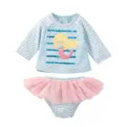 Mud Pie Baby Girl Mermaid Rash Guard Swimsuit Set