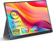 VILVA OLED Portable-Monitor-for-Laptop - 13.3 1080P FHD IPS Display USB-C HDMI Portable Monitor for Laptop with Cover and Speakers External Monitor for Laptop/PC/Mac/Phone/Xbox Switch/PS4/