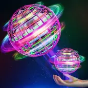 LED Flying Orb: Galactic Spinner Boomerang with Dynamic Light Effects (Pink)