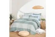Quilt Cover Sets with Extra Standard Pillow cases - Sage Check
