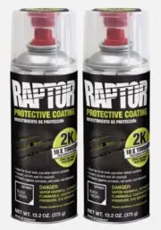 U-POL 4883 Raptor 2K Black Spray-On Truck Bedliner Aerosol 2 Pack 13.2 oz each