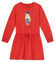 [Polo Ralph Lauren Kids] Polo Ralph Lauren Kids Polo Bear cotton jersey dress Y 1,5-2 red