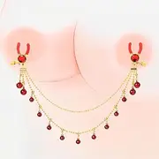 TangoDS Tassel stainless steel breast clamp with chain bell breast clamp soft silicone cover beginner breast clamp adjustable breast clamp bed restraint foreplay accessories