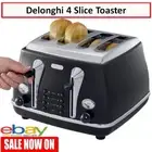 DeLonghi 4 Slice Toaster Breakfast Bread Toasting Machine Browner Defrost Toast