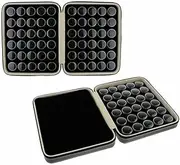 Youngly 60x Portable Gem Diamond Gemstone Display Leather Case Medicine Earrings Collection Storage Box for Nail Art Accessory (Black)