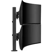Atdec Monitor Desk Mount - Black, Adjustable Landscape/Portrait