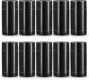 10 Pack 1 Oz /30ml Plastic Deodorant Containers,Empty Round Deodorant Tube Bottles Bottom Refilling & Twist Up Stick for Deodorant,Lip balm,Lipstick,Homemade Solid Perfume,DIY Butter Stick,Black
