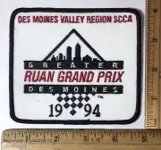 Vintage 1994 SCCA Greater Des Moines Region Patch Ruan Grand Prix Auto Racing