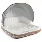 Inflatable Floating Lounge Bed Float Beach Swimming Pool Raft Swim with parasodA