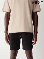 Black Stretch Cotton Elasticated Waist Shorts (AL4520) | $36