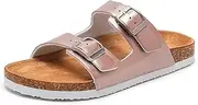 [Torotto] Kids Sandals Boys Girls Slide Summer Non-slip Cork Sandals with Adjustable Straps for Indoor & Outdoor, Gold, 11 Little Kid