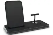 ZENS Aluminium Dual Wireless Charger+Dock+USB 10W 3-1 - Black