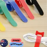 Hook and Loop Cable Ties Reusable Magic Cords Organiser Strap Tidy Grip(50pcs)