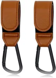 Custelen 2-Pack Universal Stroller Hooks | Adjustable Carabiner Clips for Bag...