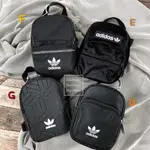 【SHARKHEAD】現貨 ADIDAS 小後背包 後背包 皮革 愛迪達 小包 BK6951 DV0209 三葉草 黑