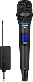 BEKBOES Rechargeable Wireless Handheld Microphone, 328ft UHF Microphone Handheld Dynamic Wireless Mic, 100m Cordless UHF Mic for Singing, DJ, Karaoke, Wedding, Party, Speech, Church, V1