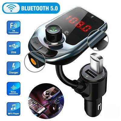 FM Car Transmitter MP3 Handsfree Radio Charger Dual USB Adapter for Bluetooth