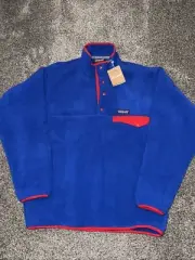 Patagonia Synchilla Snap-T Fleece Pullover sweater - Blue/Red Men’s Sz M New