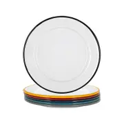Argon Tableware White Enamel Side Plates - 20cm - 6 Colours