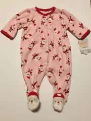 New w/Tags*Carter's Just One You One-Piece Fleece Santa/Holiday Front Snap Suit