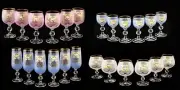 Bohemian Crystal Colored Enameled Glasses Wine Champagne Brandy Liqueur Set of 6