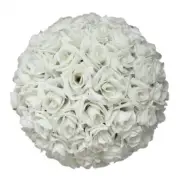 10" Artificial Flower Pomander Kissing Ball White, 1PC