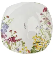 Mikasa Wildflower Garden Floral Spring 10.5” Square Dinner Plates Set of 4 NEW