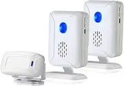 Wireless PIR Motion Sensor Detector Home Store Welcome Buzzer Monitor Commercial Door Entry Security Alert for Business Mailbox, Caregiver Reminder for Elderly (1 Sensor & 2 Doorbell)
