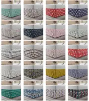 Ambesonne Birds Bedskirt Elastic Wrap Around Skirt Gathered Design