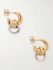 [Bottega Veneta] Bottega Veneta - Gold-plated Silver Hoop Earrings - One size One size Gold