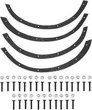 RC Wheel Side Guard Simulation Rust Proof Metal Decoration Strip Wheel Eyebrow for 1/10 RC Car 4pcs High Quality Stainless Steel Upgrade Accessories for Bronco 2021 (Black)