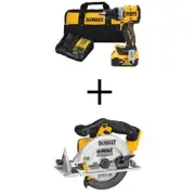 DEWALT Drill/Driver Kit 1/2"20V MAX XR Li-Ion Cordless w/ 6-1/2" Circular Saw