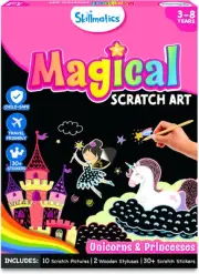 Skillmatics Scratch Art Book for Kids - Unicorns & Princesses, Multicolor