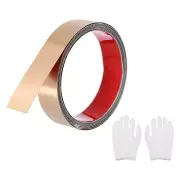 Mirrored Rose Gold Peel Stick Wall Molding Trim with Glove,1.18 Inch x 6.56 Feet