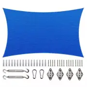 COLOURTREE Sun Shade Sail 10'X20' Outdoor Uv Protected Blue W/ Rectangle Kit
