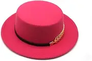 [HEYDHSDC] Autumn Winter Women Men Wool Vintage Trilby Felt Fedora Hat Ribbon with Wide Brim Gentleman for Lady Flat Top Jazz Caps