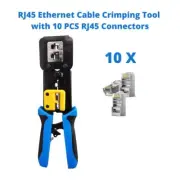Network Cable Cat5e Cat6 RJ45 RJ11 Crimper Crimp Tool with RJ45 Connectors