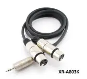 3ft Kirlin TRS 3.5mm Plug to 2-XLR Female OFC Noise-Free Audio Mixer Cable